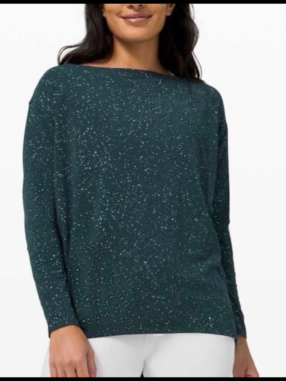 Lululemon Speckled Boatneck Long Sleeve Top in Deep Teal 6